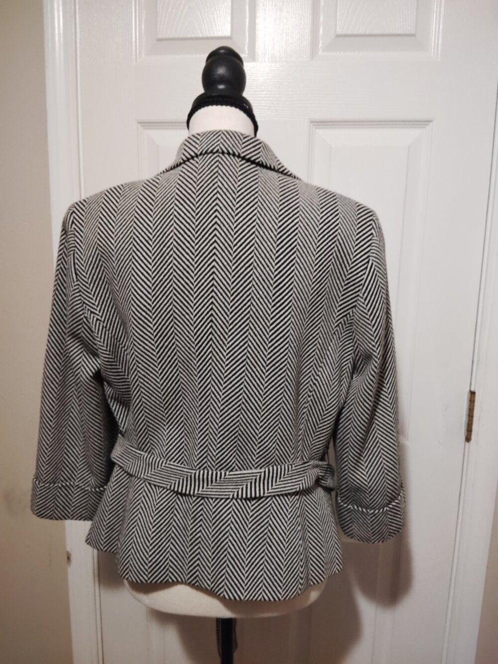 Ann taylor LOFT petites Women's Herringbone Blazer Size 12P career office - Picture 3 of 5